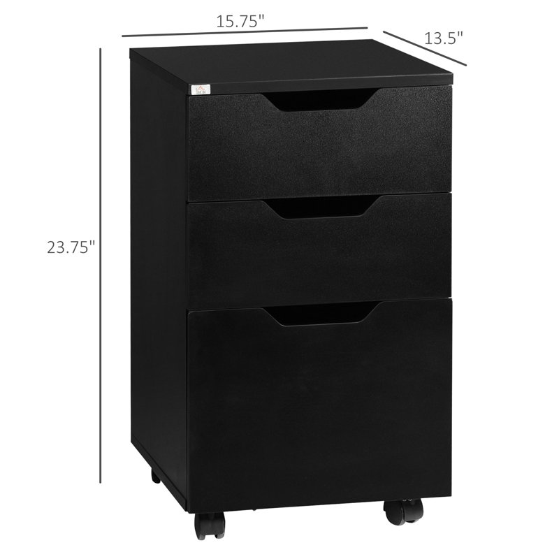 15.75'' Wide 3 -Drawer Mobile File Cabinet