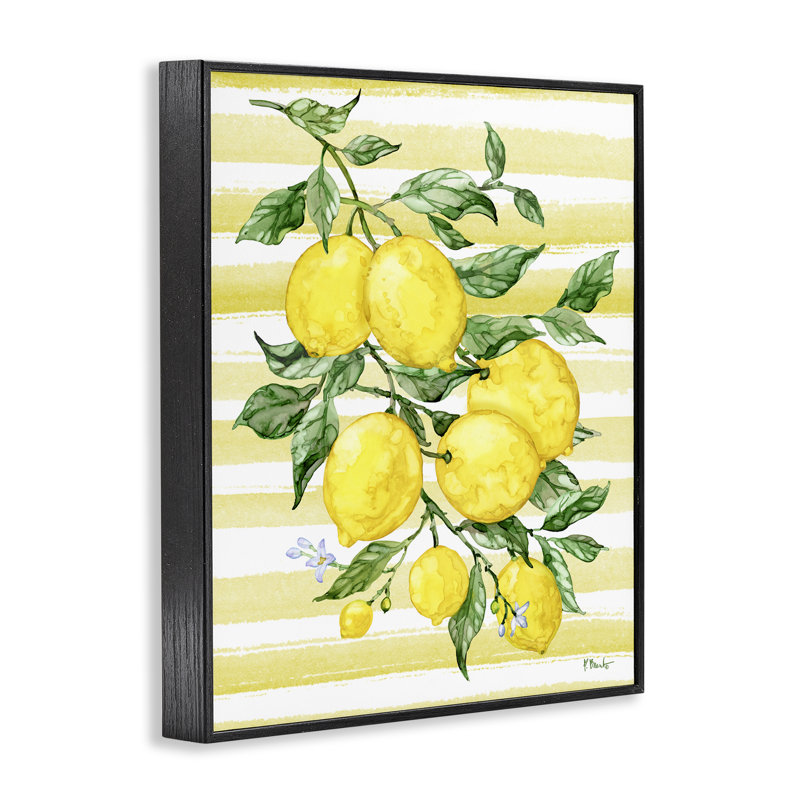 Vigne et rayures juteuses, estampe numérique, design par Paul Brent, H 14 po x l 11 po, Giclée encadrée noir minuit