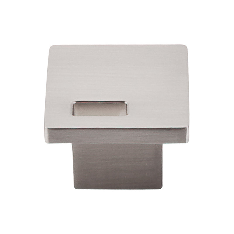 Modern Metro Slot 1 1/4" Length Square Knob, Brushed Satin Nickel