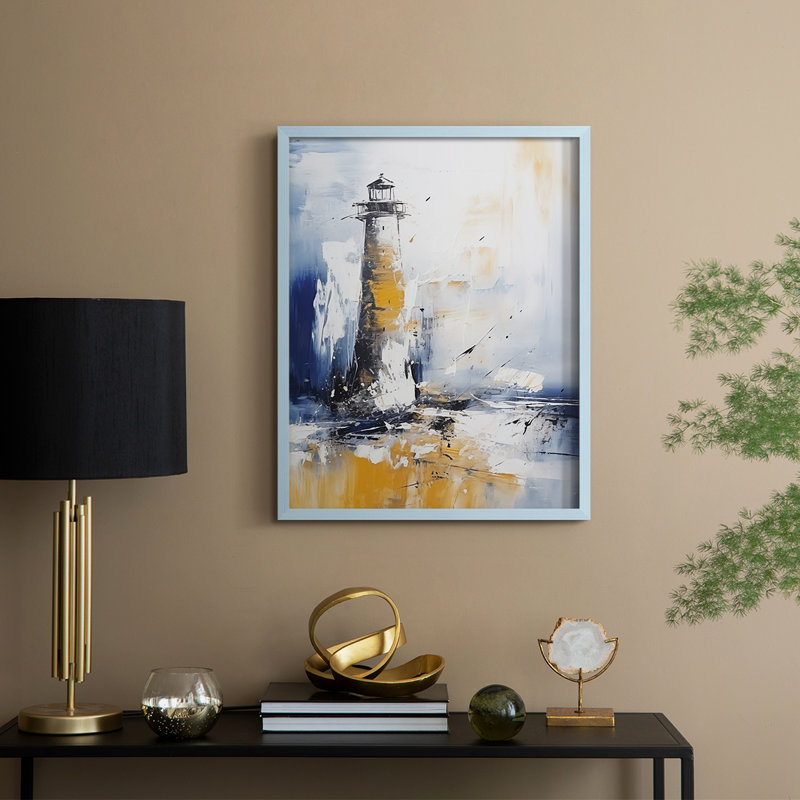 NAUTICAL Series, impression encadrée - bois massif, Bleu, H 11 po x l 9 po