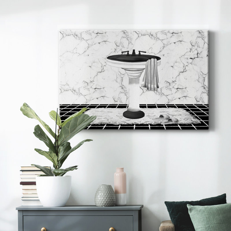 Lavabo moderne sur toile tendue, H 12 po x l 18 po