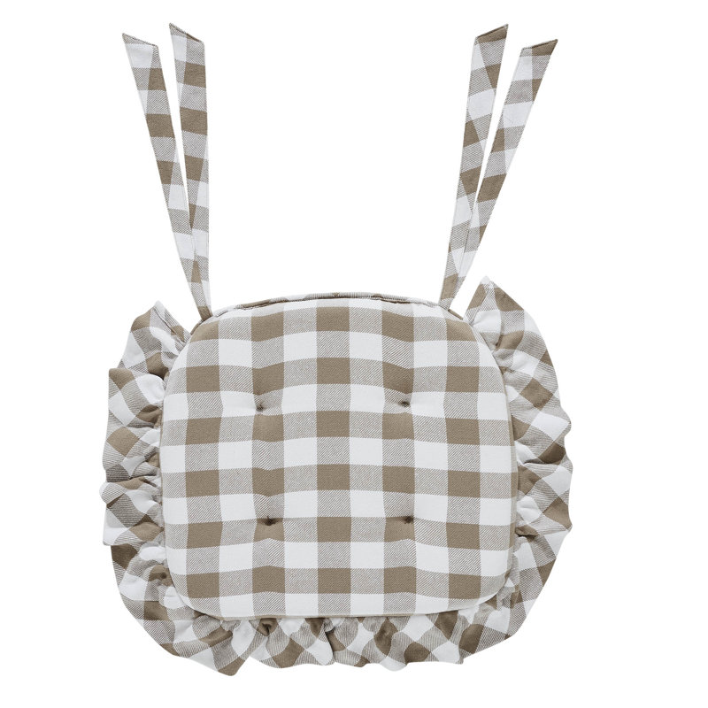 Coussin de chaise 1 pièce Annie Buffalo, Portabella / blanc