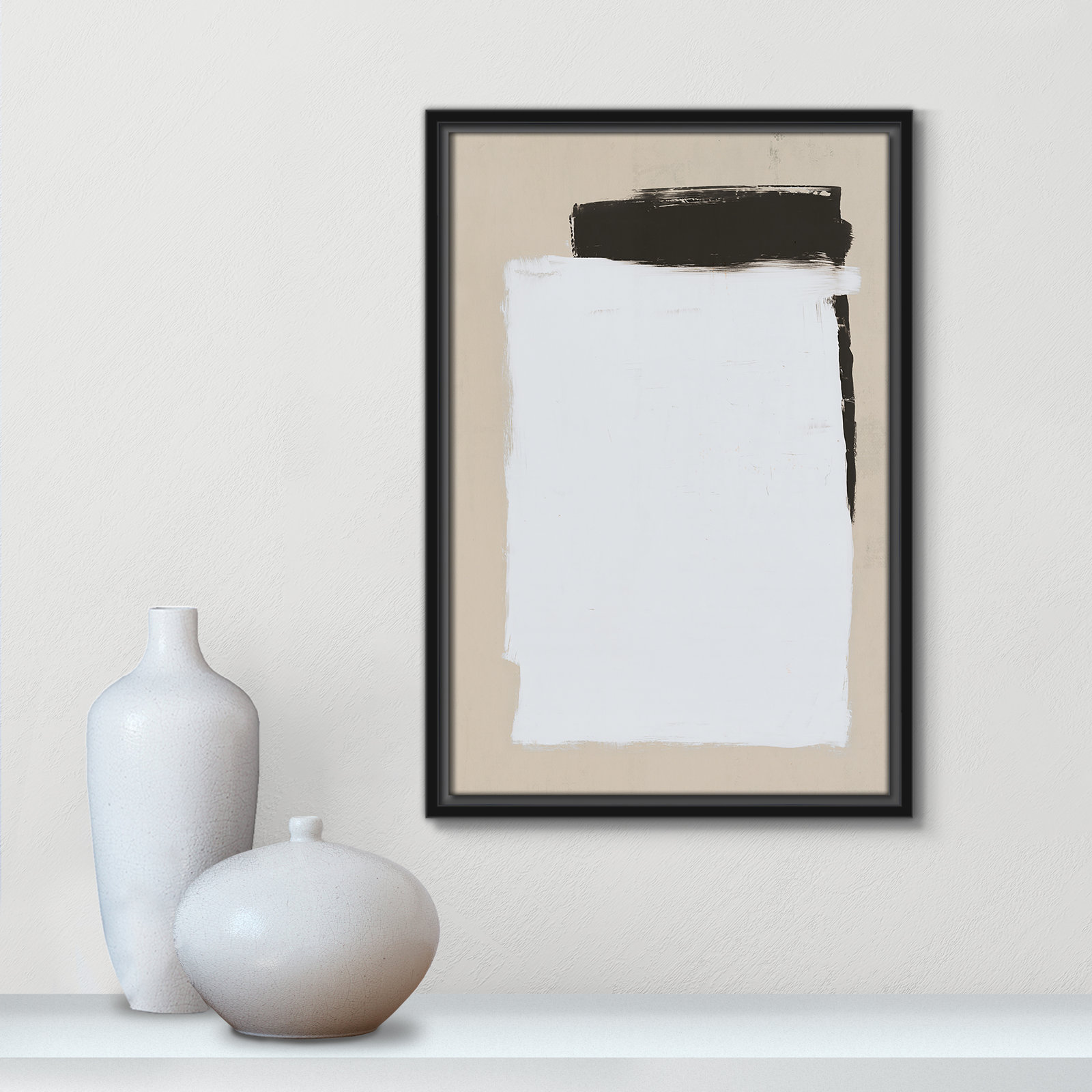 Two Mirrors, 19.5" H x 13.5" W, Framed Canvas, Black
