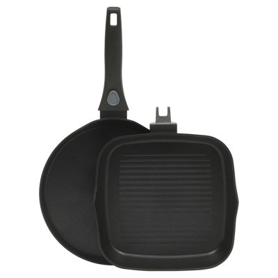 Oster Smarthandle Advance Nonstick Aluminum Pancake and Frying Pan Set in Black