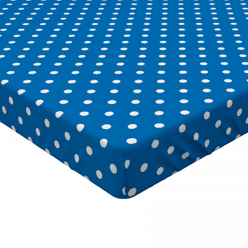 Microfiber Fitted Sheet, Full Fitted Sheet, Blue Polka Dots