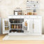 Garde-manger 2 pièces avec plateau en faux marbre, tablettes réglables, tiroir coulissant et cabient-1273363964