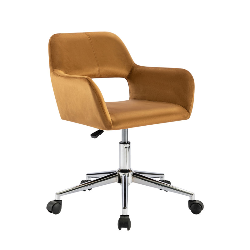 Chaise de bureau en velours Kai, Champagne