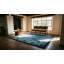 Hand Knotted Wool Area Rug in Blue