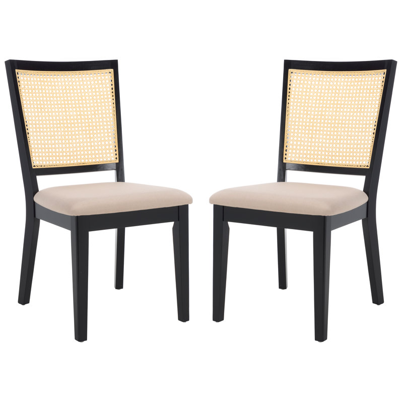 Troxel 18.90'' H Upholstered Armchair, Beige, Black/Natural