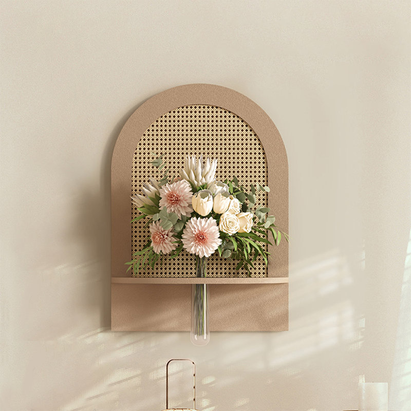 Art mural Mid-Century moderne en toile pour salon, Brun orangé, H 19,69 po x l 13,78 po x P 1,97 po