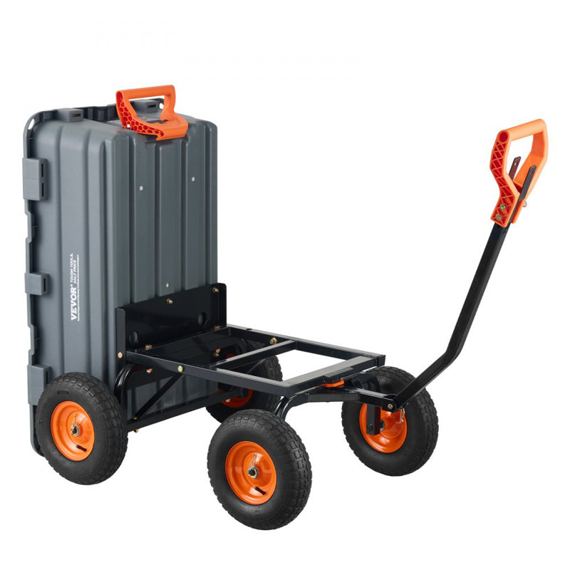 Dump Cart, Poly Garden Dump Cart with Easy to Assemble Steel Frame