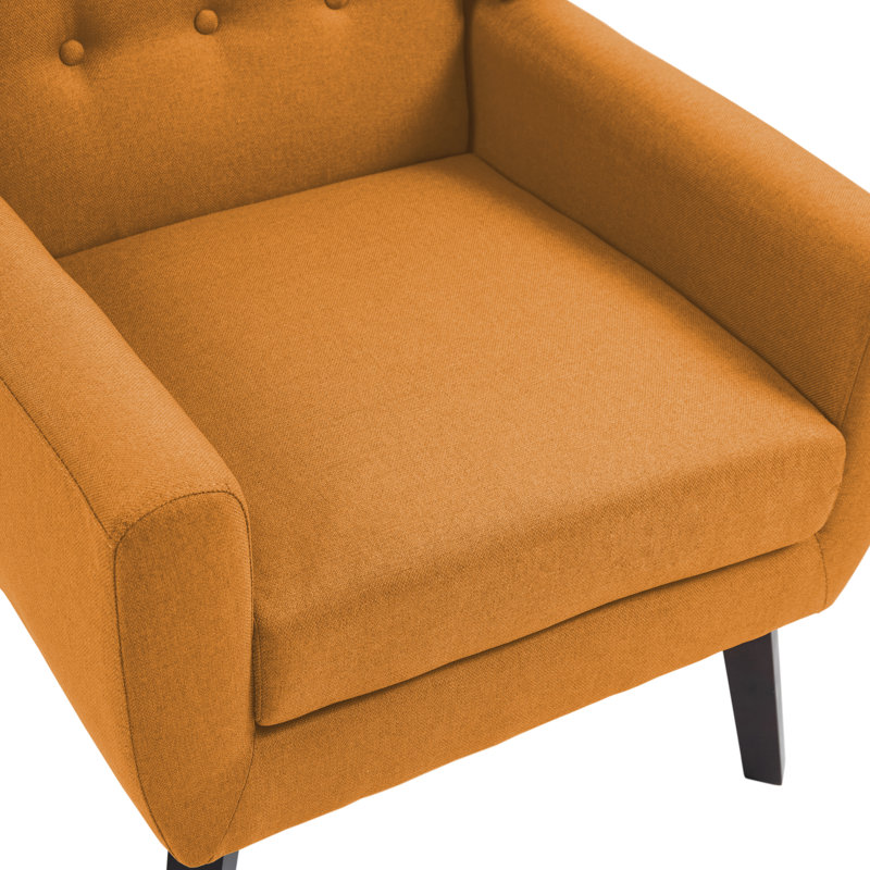 Stephanny Upholstered Armchair, Orange Linen Blend