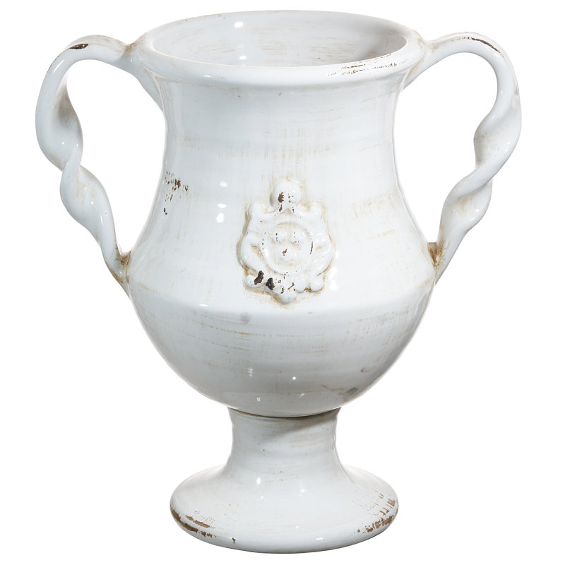 Urn terre cuite trophée Bates, Blanc