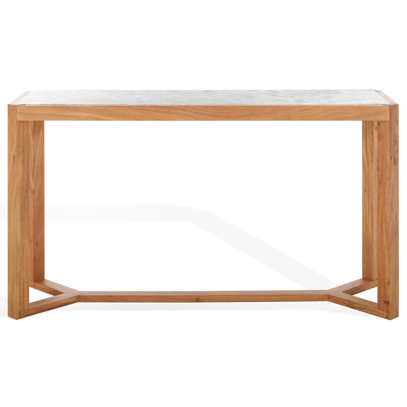 Bernardi Marble Top Console Table, White/Natural