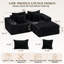 Canapé modulaire 80 po Cloud, canapé-lit en velours côtelé avec siège profond, méridienne réversible, porte-gobelets et poches latérales, sans canapé d'assemblage, noir-636357736-636357742