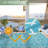 Waterproof Outdoor Rug 9x18 Reversible Plastic Woven Straw Mat with Modern Floral Geometric Design -  for Camping, RVs, Patios, Backyards, Decks, Picnics, and Beach Use, Light blue-357912837-357912836