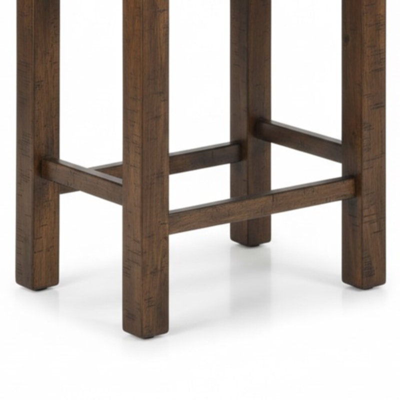 25 po. H Ensemble de 2 tabourets à hauteur de comptoir en bois de chêne / beige