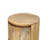 24" Natural Solid Wood Round Drum End Table With Two Drawers