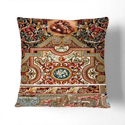 A 17th Century Pattern Square Throw Cushion