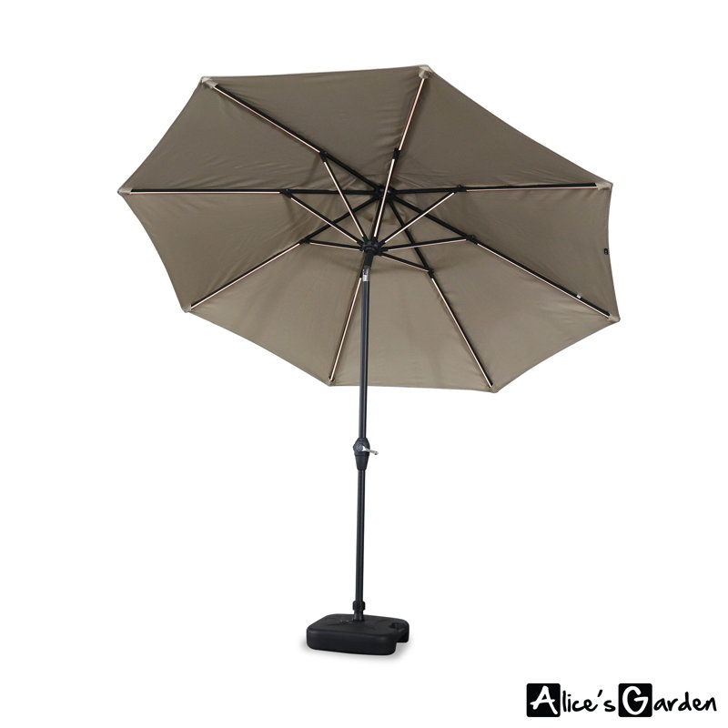 Arnell 290cm Lighted Market Parasol, Beige