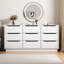 Commode 9 tiroirs en bois avec tiroirs profonds - Commode blanche moderne pour chambre à coucher et garde-robe | Idée de cadeau