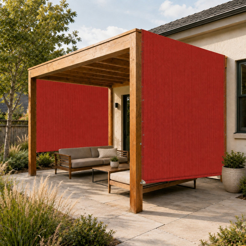 Auvent de remplacement pour abat-jour haute densité avec tige lestée en acier inoxydable Colourtree, 8 pi x 25 pi, Rouge