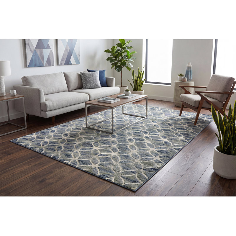 Majeski Geometric Indoor Rug, Rectangle 6'7" x 9'6"