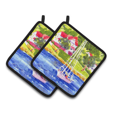 Caroline's Treasures Sailboat Polyester Potholder Set