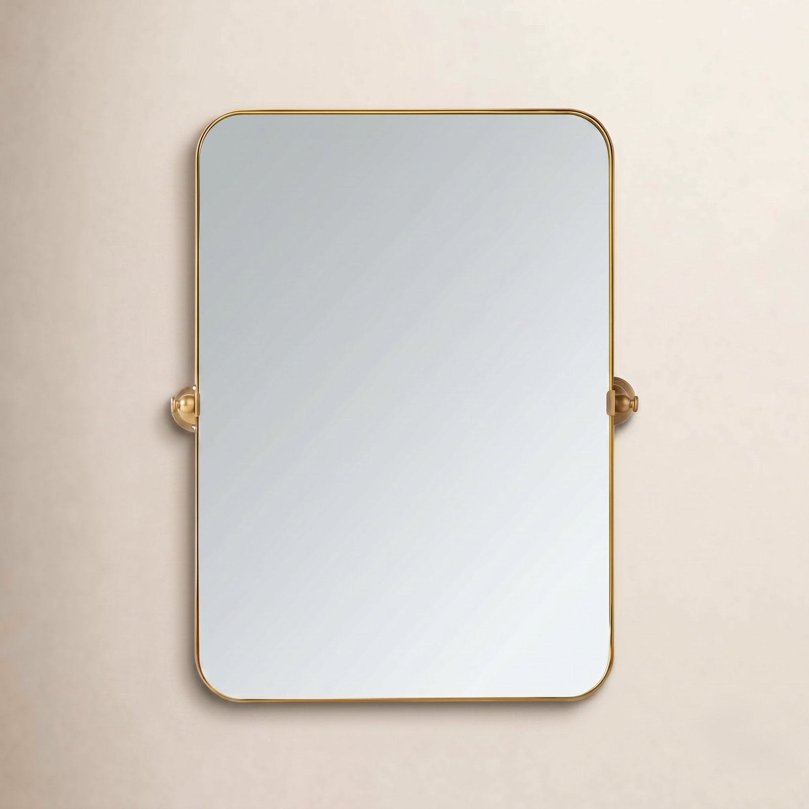 Qualls Metal Wall Mirror, 31" H x 24" W, Gold