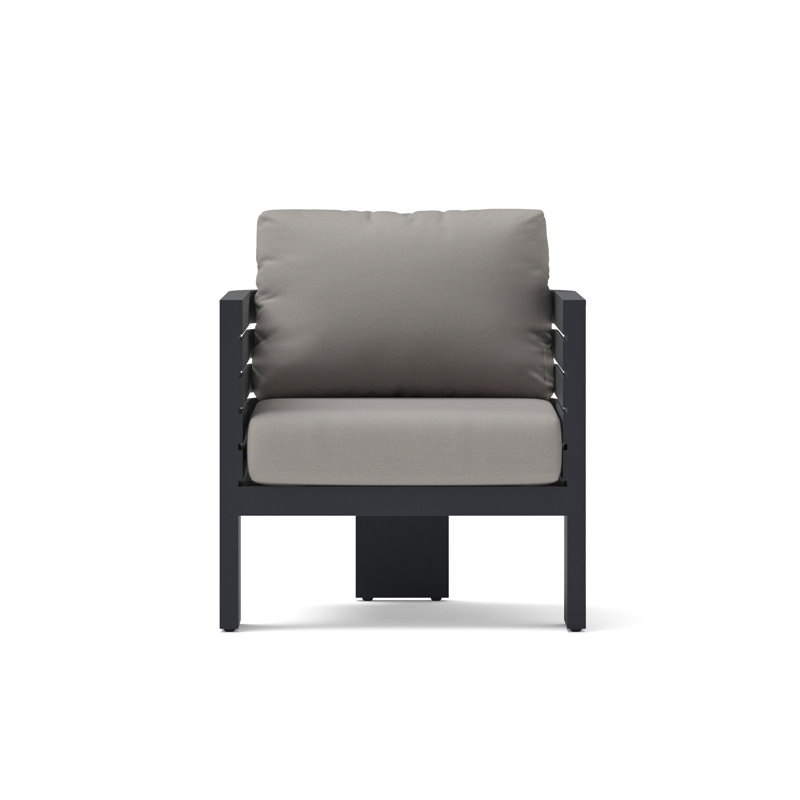 Ari 2 Piece Olefin Outdoor Patio Club Chairs - Olefin Charcoal, Olefin Charcoal