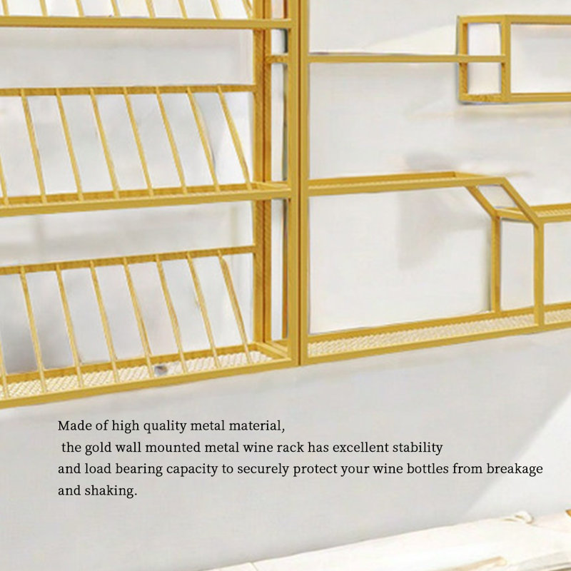 Creative industrial style wall mounted wine rack
