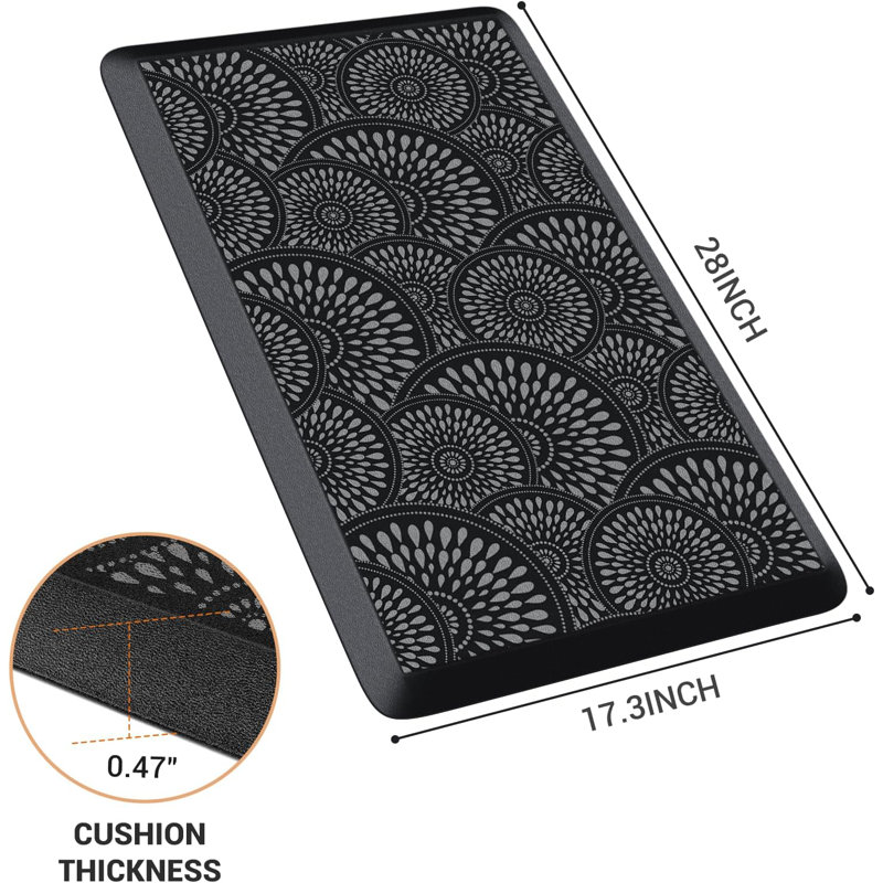 Tapis de cuisine en mousse Comfort, 28" x 17.3", Noir