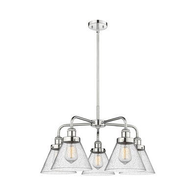 Cone 5 Light Stem Hung Chandelier
