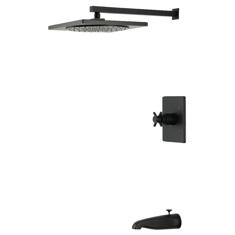 Kingston Brass Concord Single-Handle Pressure Balanced Tub and Shower Faucet, Brushed Brass