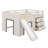 Full Size Low Loft Bed With Slide, Wood Loft Bed Frame With Storage Drawers And 2 Doors