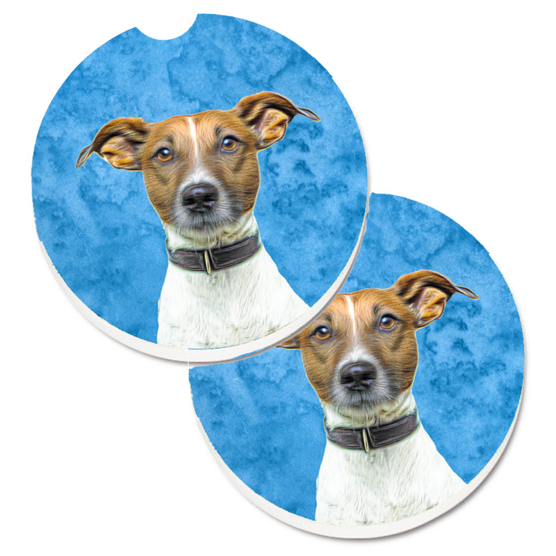 Sous-verre barbu collie voiture, Jack Russell terrier brun