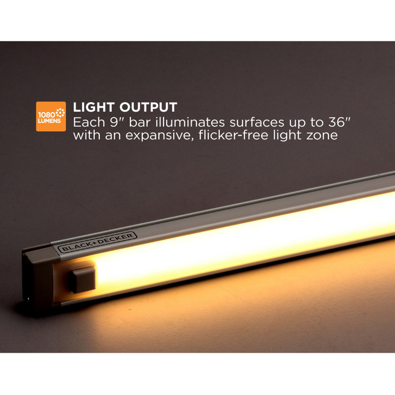 9-Inch Warm White LED Under Cabinet Light Bar Kit with Motion Sensor