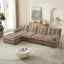 Canapé modulaire 4 places en tissu chenille respirant avec assise profonde et 1 repose-pieds pour le confort du salon-130020822-130020825