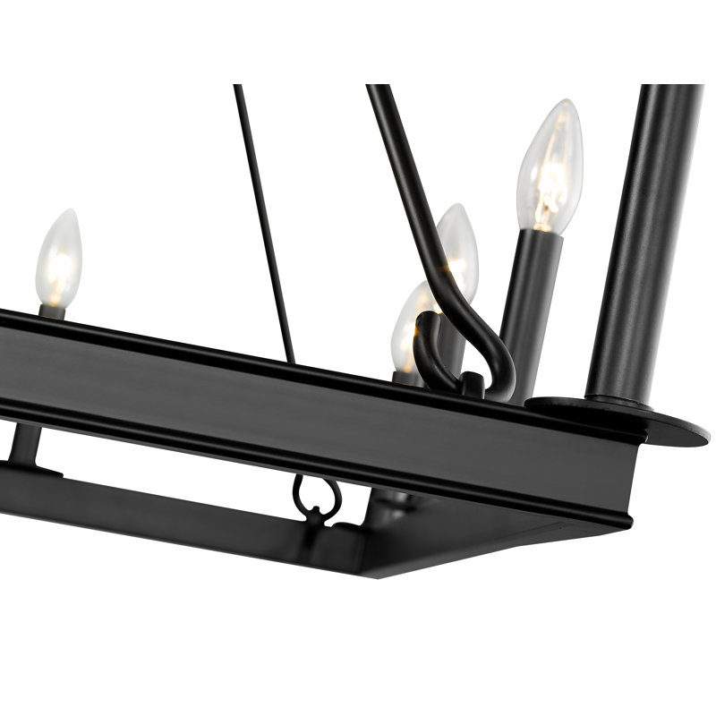 Hogle 12 - Light Dimmable Geometric Chandelier, Matte Black