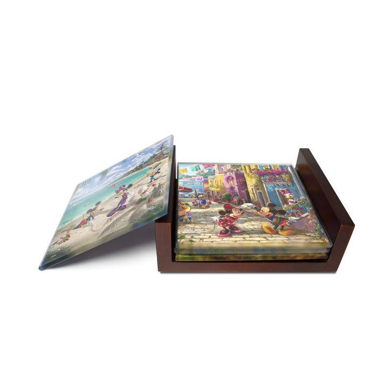 (Symboles) Ensemble de sous-verres en verre Starfire, Dessous de verre Disney / Touristes II