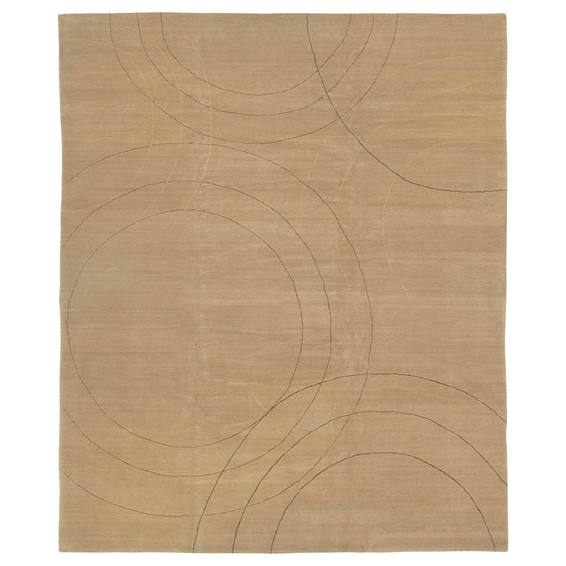 Cirque Abstract Area Rug in Beige/Neutral, Rectangle 2' x 3'