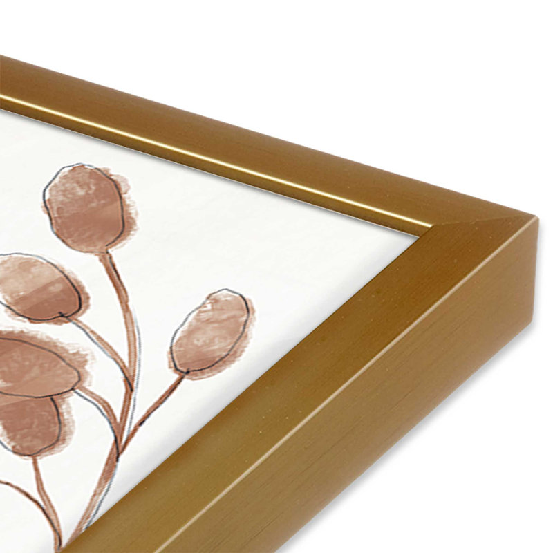 Ensemble de 2 pièces d'encouragement «Botanical Encouragement», Cadre doré poli, H 21,75 po x l 21,75 po