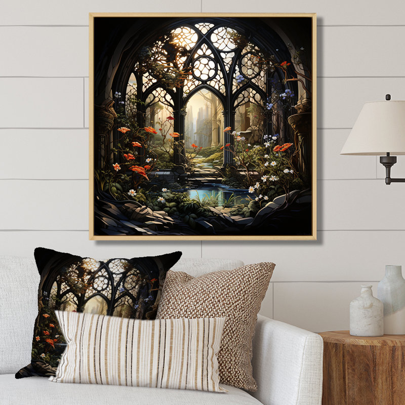 «Church Church», impression florale sur toile, Cadre naturel flottant, H 36 po x l 36 po x P 1,5 po