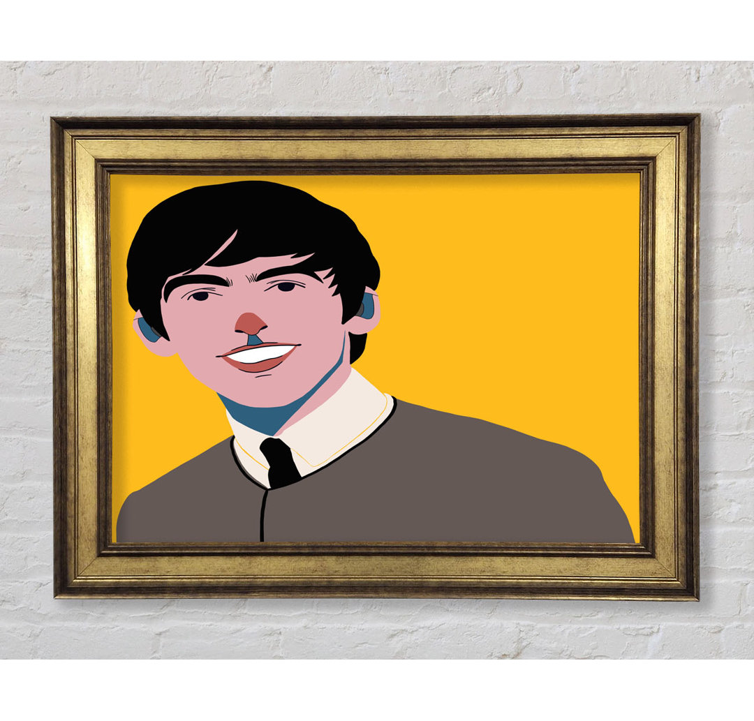 The Beatles On Yellow - Einzelne Bilderrahmen Kunstdrucke