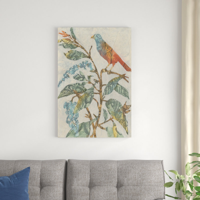 Aviaire Collage II, H 36 po x l 24 po x P 1,25 po