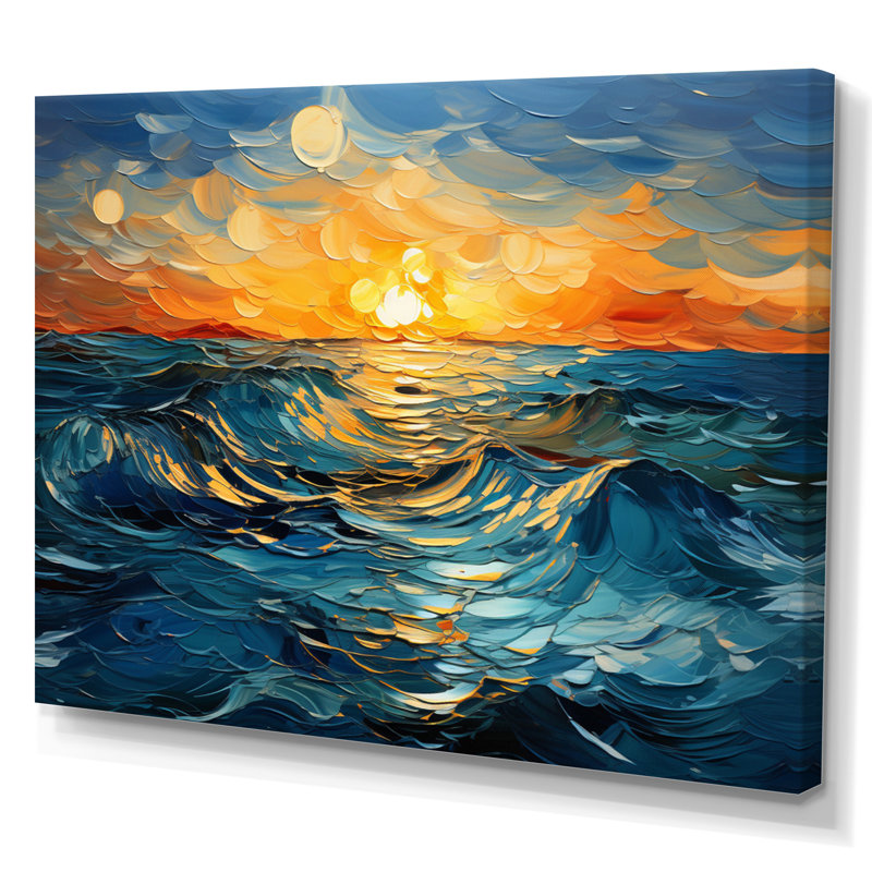 River Azure Bold I - Modern Wall Decor, Toile tendue, H 12 po x l 20 po x P 1 po