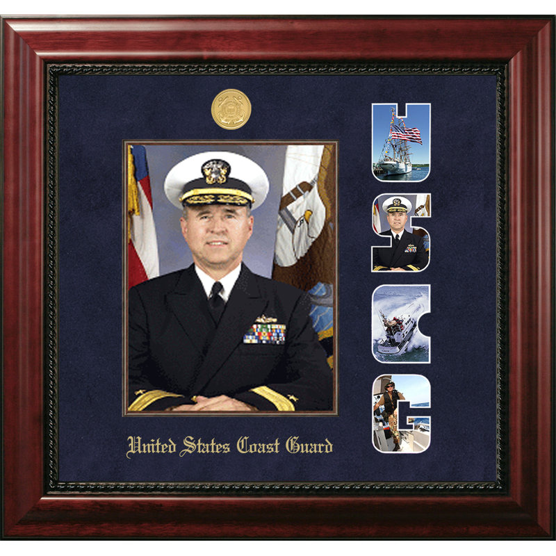 Cadre photo de président coast guard, Or / acajou