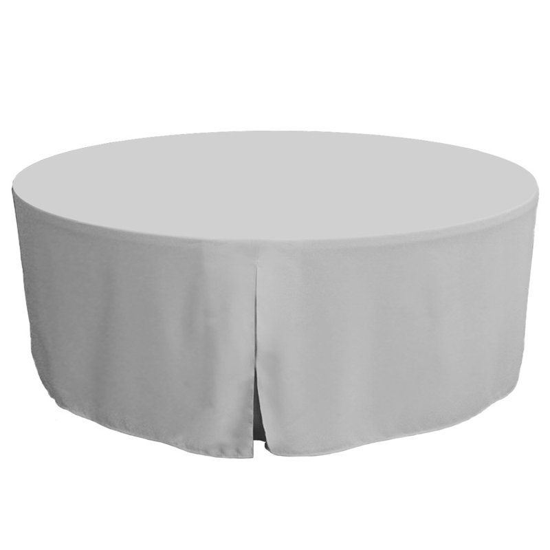 Tablevogue Round Table Cover, Silver, 72" L x 72" W