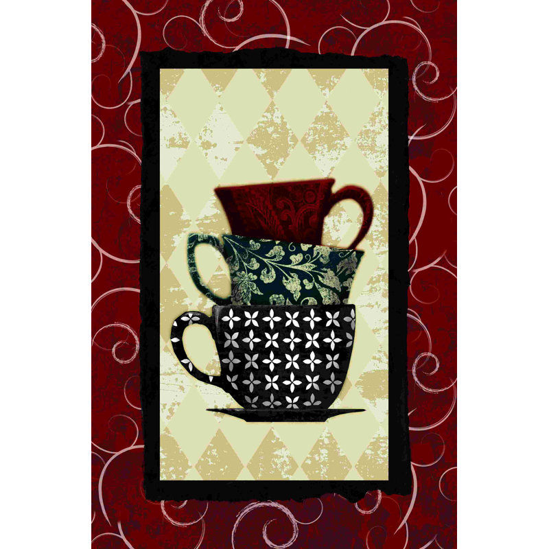 Cup Cup Cup - peinture sur toile tendue, L 12 po x H 18 po