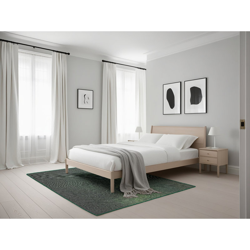Tapis vert tissé à la machine, Rectangle 5 pi x 7 pi